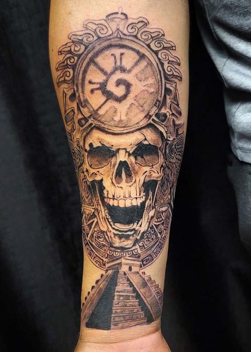 Aztec Skull Tattoo - Heatstroke Tattoo