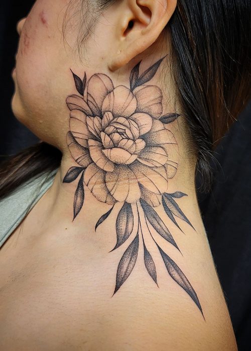 Rose Neck Tattoo - Heatstroke Tattoo
